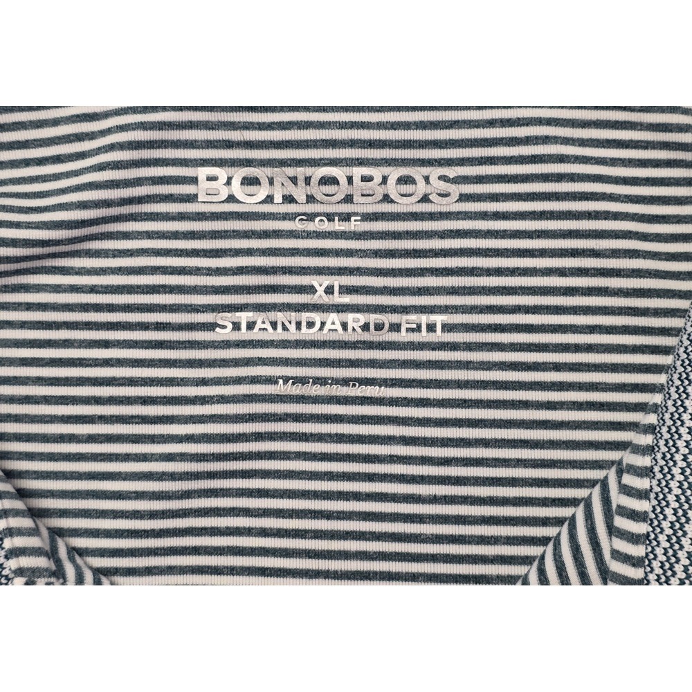 Bonobos Golf Mens Size XL Green Striped Short Sleeve Polo Shirt - Picture 4 of 11